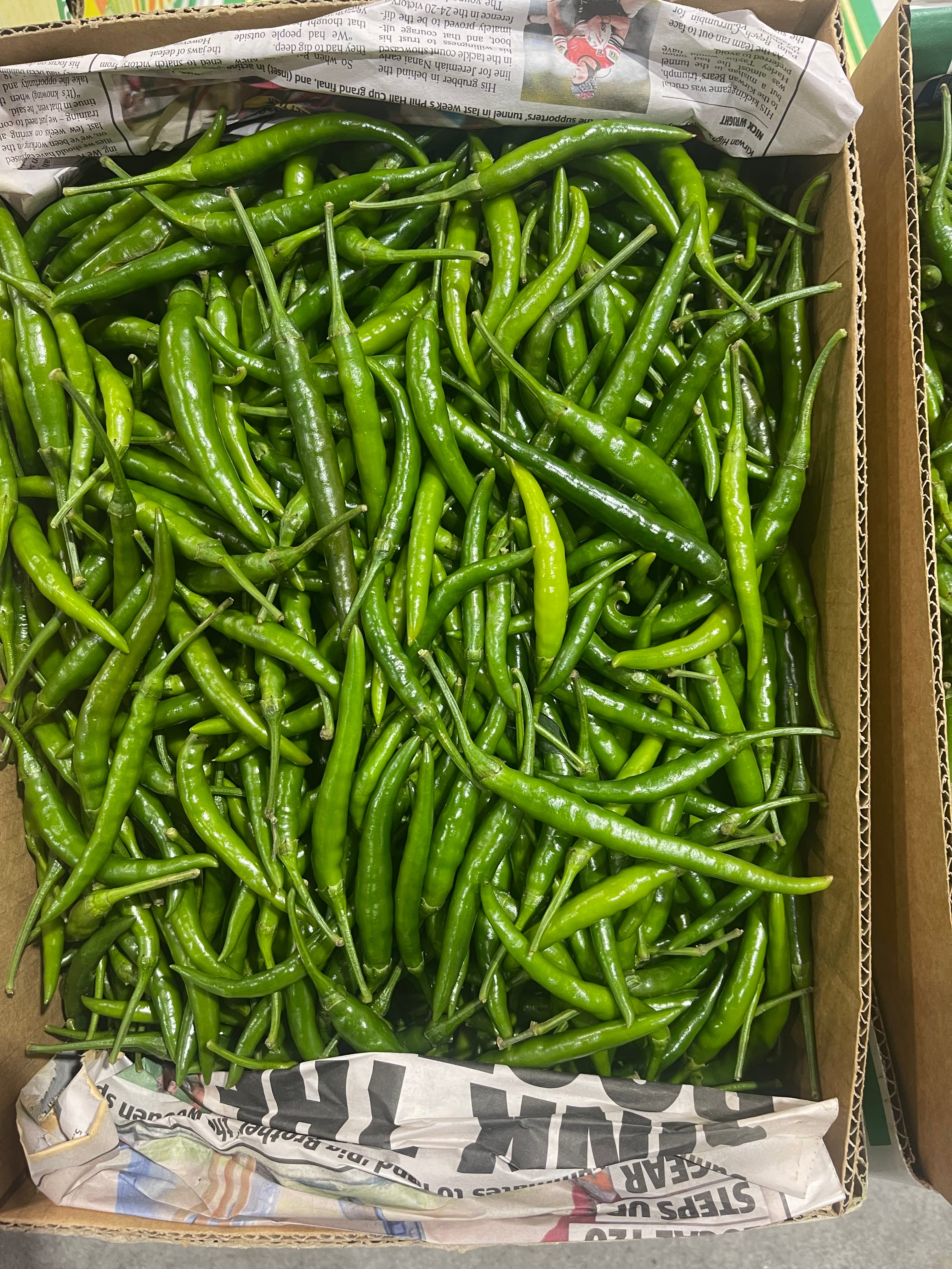 Thai Green Chillies 250 , 500 grams & 1kg